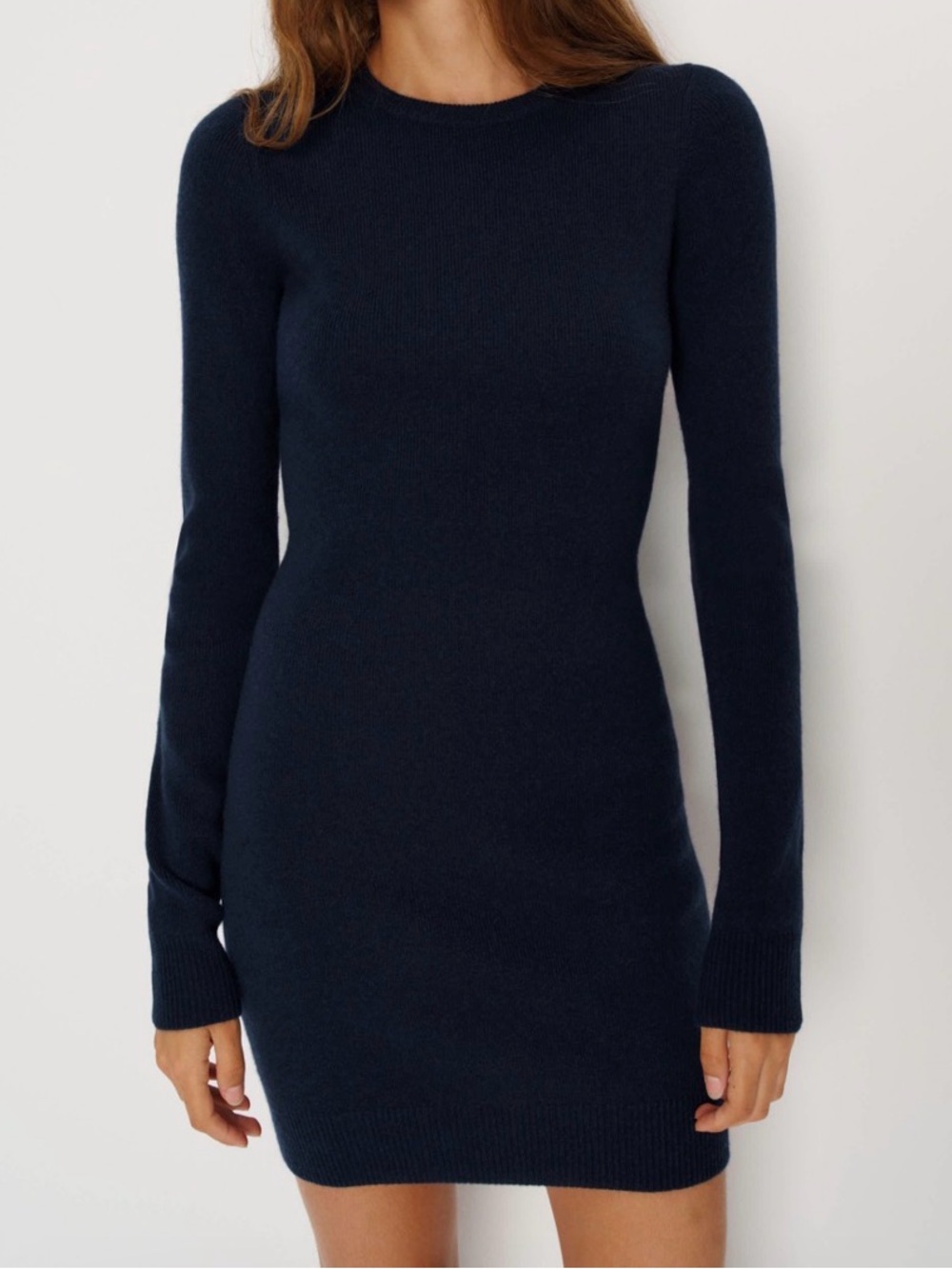 Reformation Walker Cashmere Long Sleeve Mini Crew Neck Dress Size Small